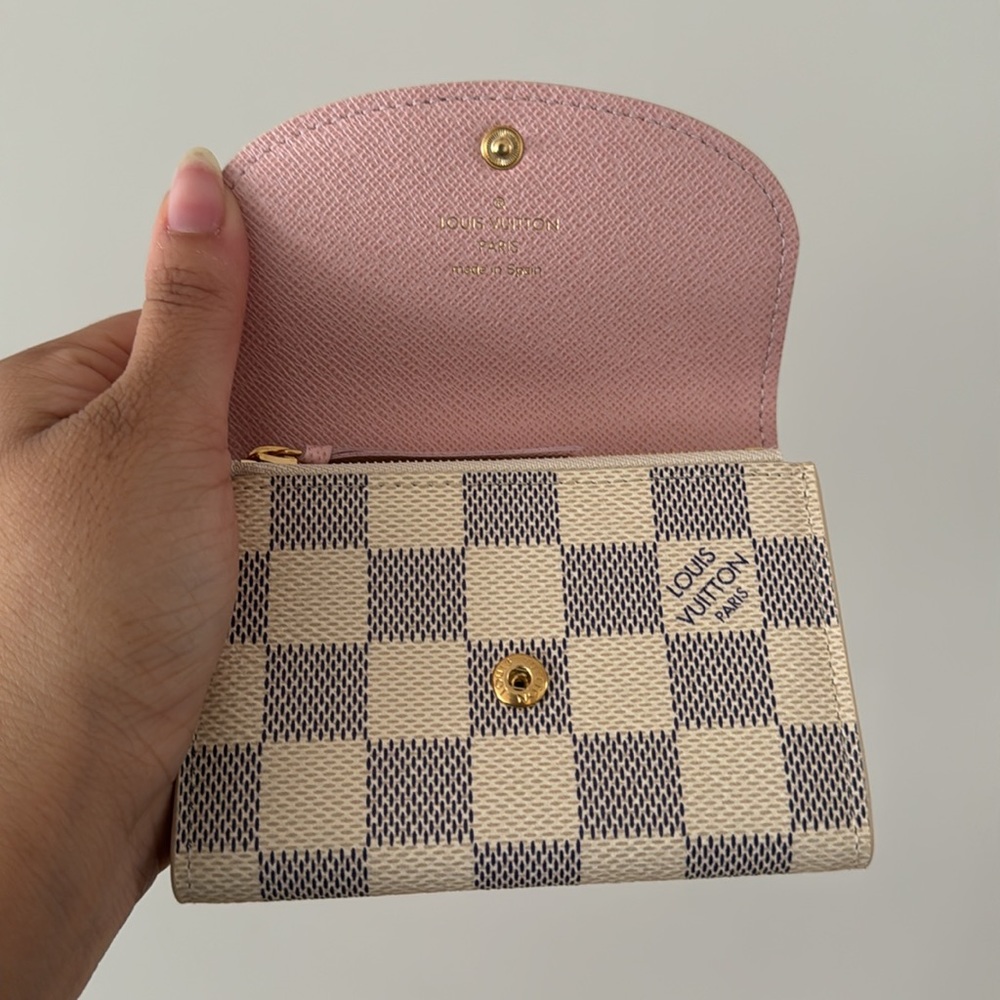{Louis Vuitton} BNWT Damier Azur Rose Ballerine Rosalie Wallet - Picture 5 of 6
